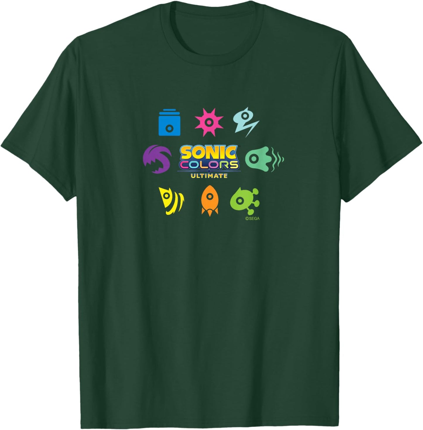Sonic The Hedgehog - Sonic Colors Ultimate Icons T-Shirt - T-Shirt | Forest