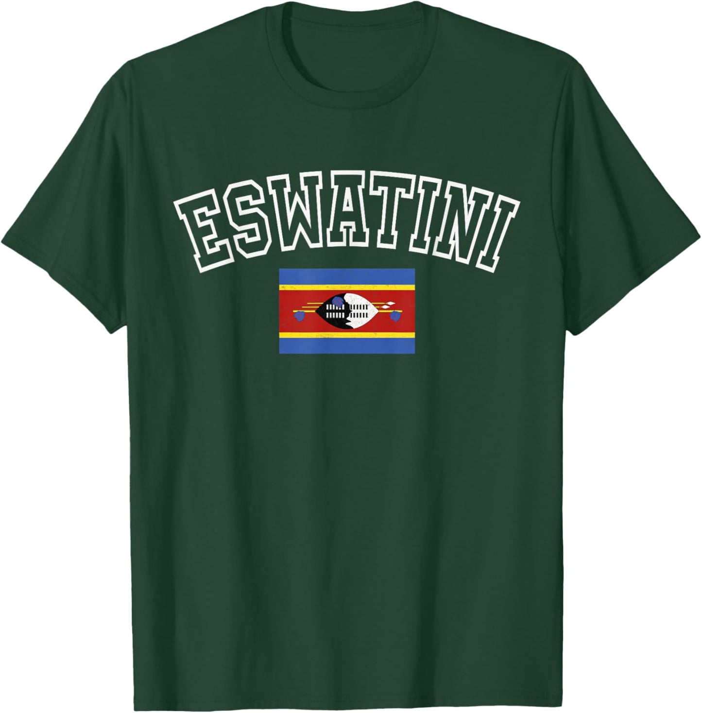 ESWATINI Flag Vintage Distressed Retro Heritage Design T-Shirt - T-Shirt | Forest