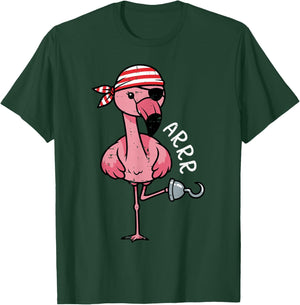 Pirate Flamingo Arrr Halloween Costume Women Girls Kids Men T-Shirt - T-Shirt | Forest