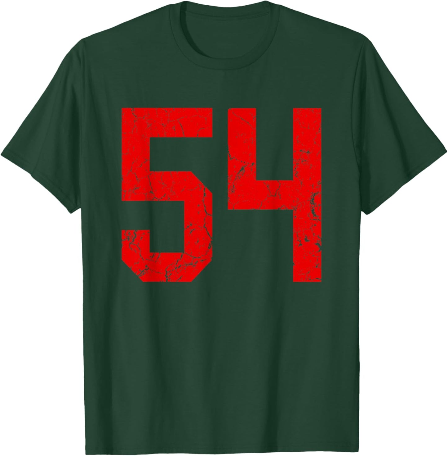Distressed Red Number 54 Jersey Player Uniform #54 T-Shirt - T-Shirt | Forest