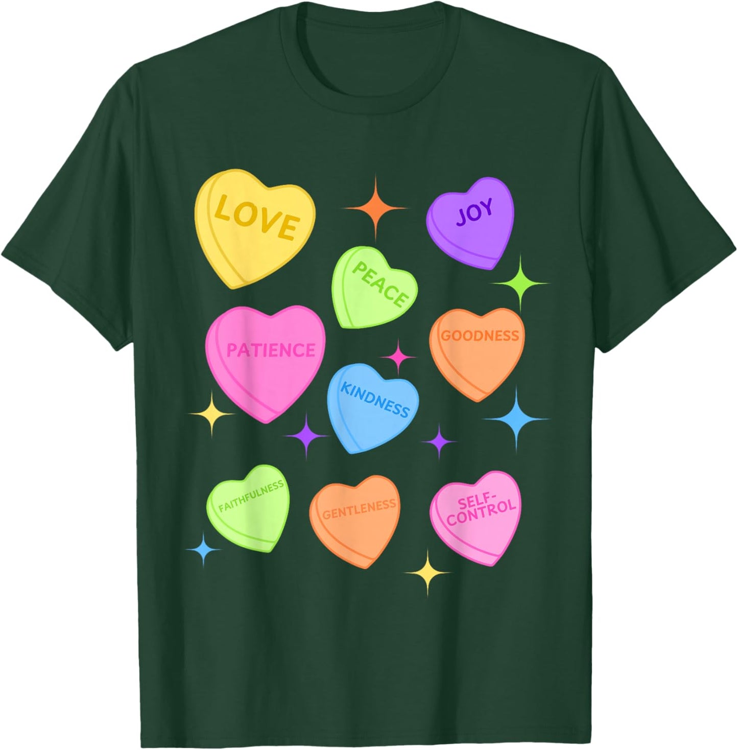 Fruits of Spirit Valentine Christian Valentine Hearts T-Shirt - T-Shirt | Forest