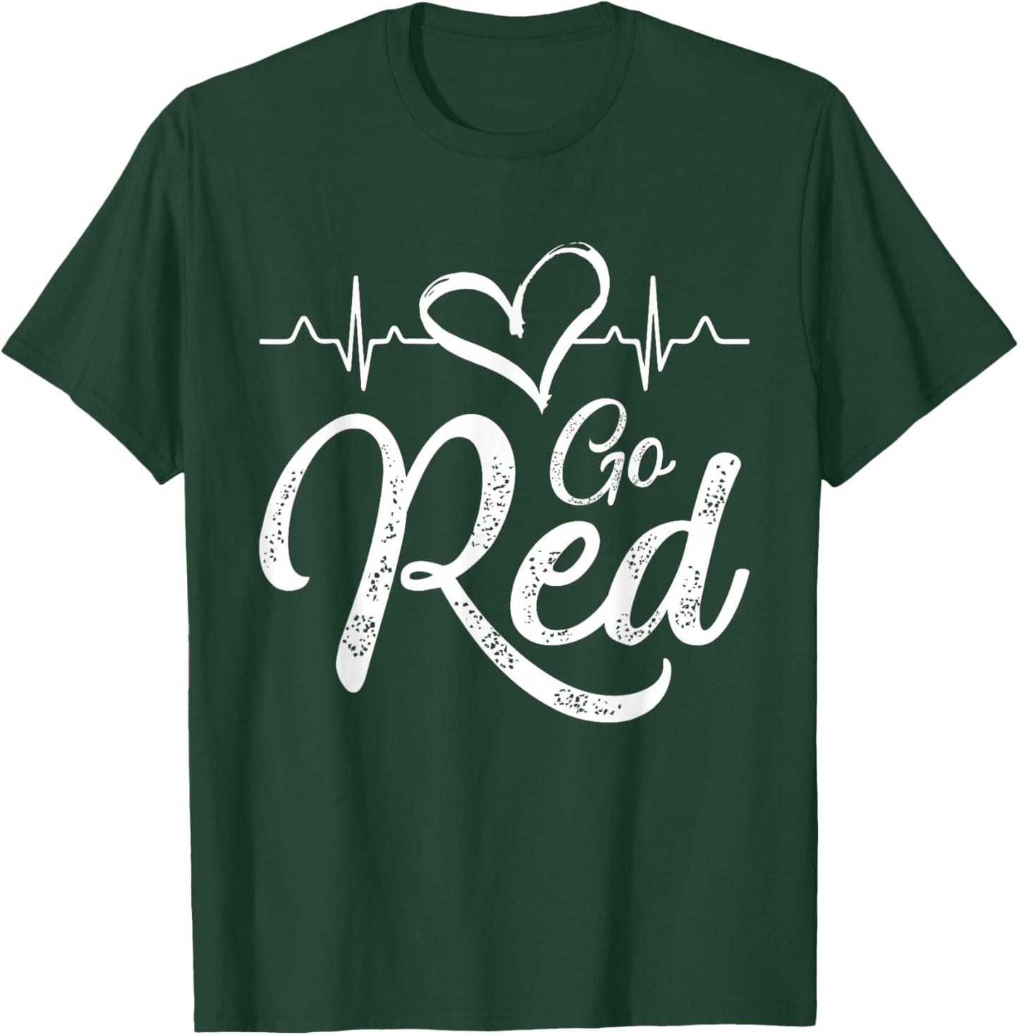 Go Red American Heart Disease Month Awareness T-Shirt - T-Shirt | Forest