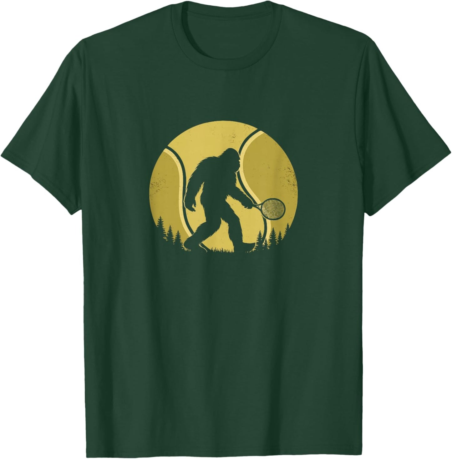Funny Bigfoot Shirt Tennis Ball Men Women T-Shirt - T-Shirt | Forest