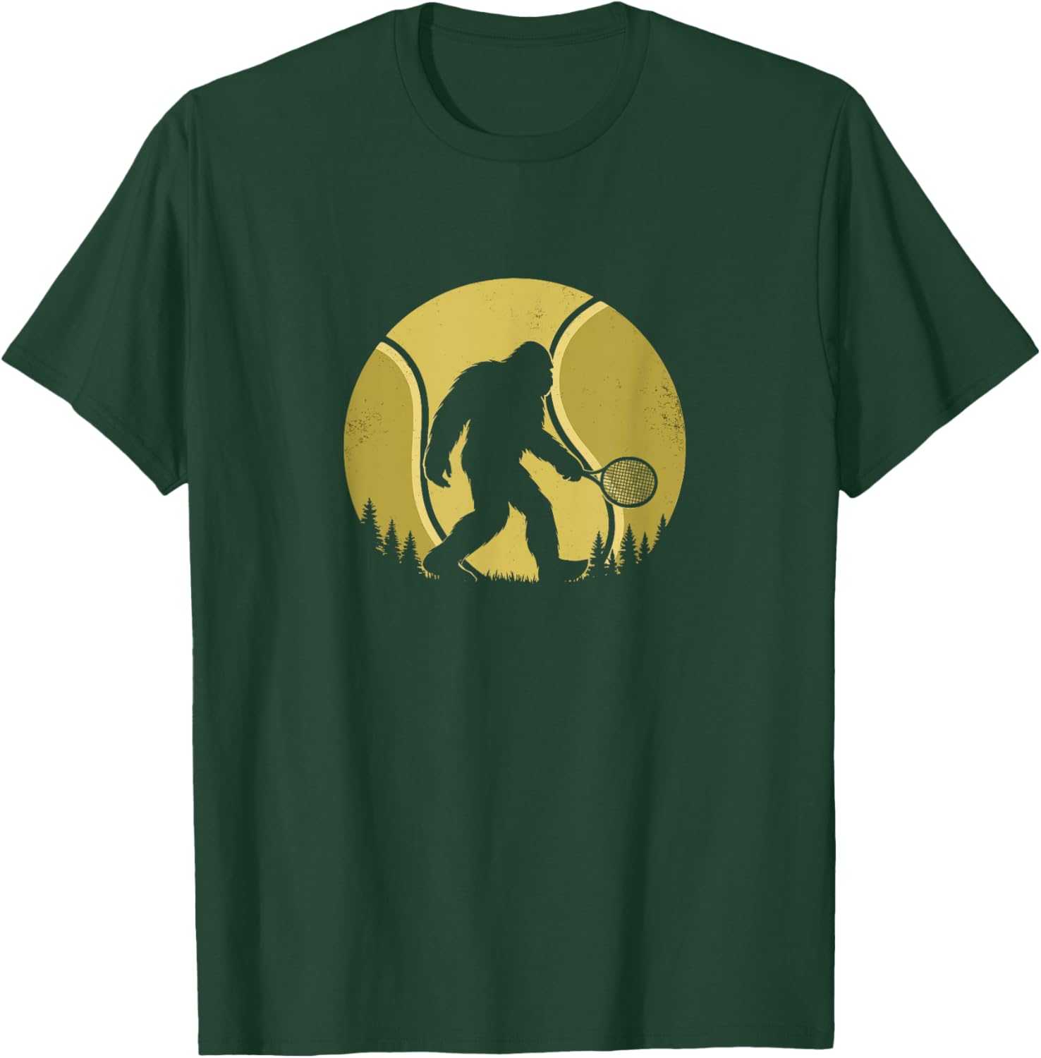 Funny Bigfoot Shirt Tennis Ball Men Women T-Shirt - T-Shirt | Forest