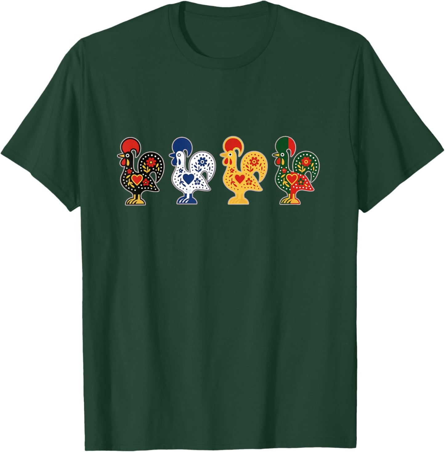 Portuguese Galo de Barcelos Portugal Lisbon Rooster T-Shirt - T-Shirt | Forest