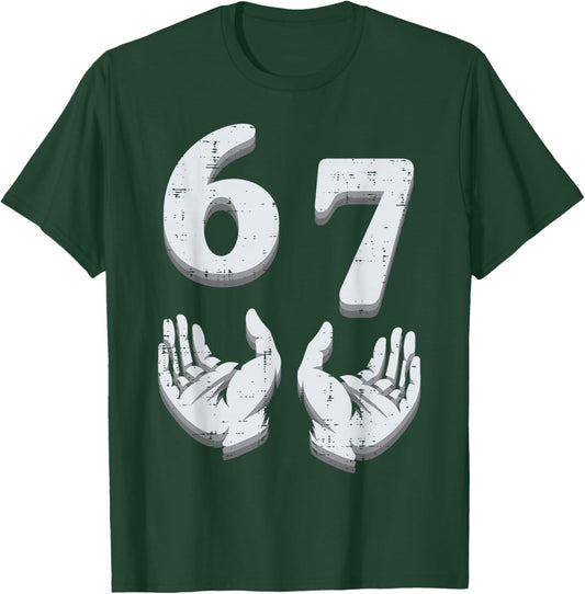 67 Meme Funny 6 7 Men Women Kids Boys Girls Youth Teen T-Shirt - T-Shirt | Forest