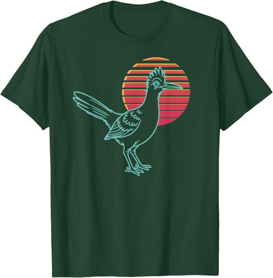 Roadrunner Lover Animal Retro Synthwave 80s T-Shirt - T-Shirt | Forest