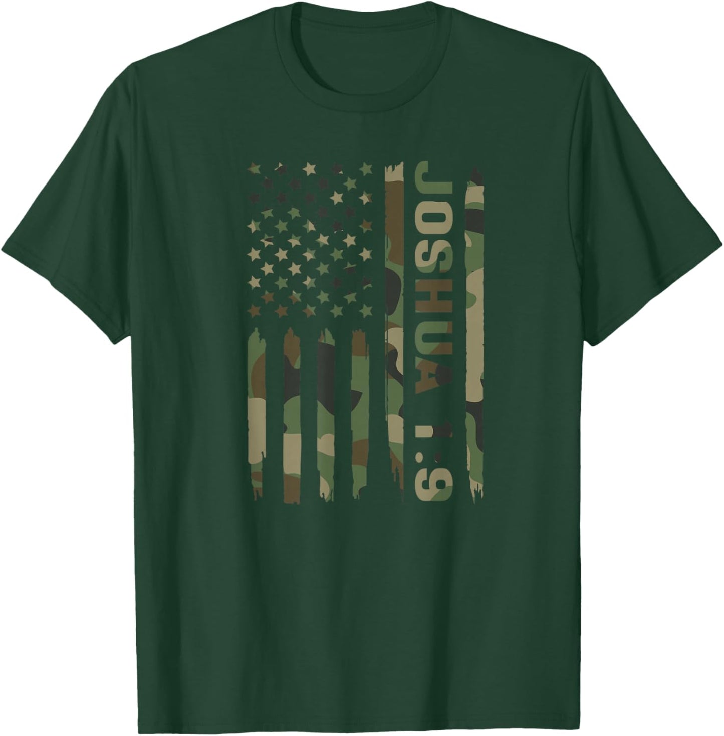 Christian Military Camo Bible Scripture Graphic T-Shirt - T-Shirt | Forest
