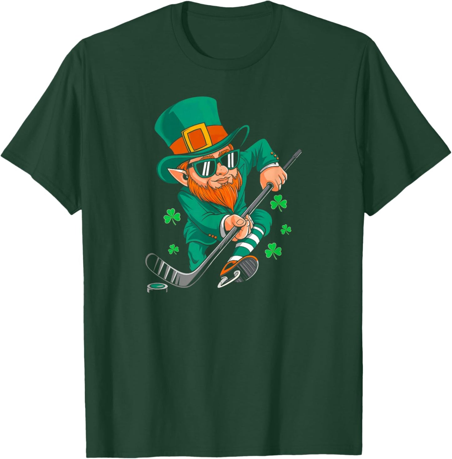 Leprechaun Ice Hockey St Patricks Day Irish Boys Men Kids T-Shirt - T-Shirt | Forest