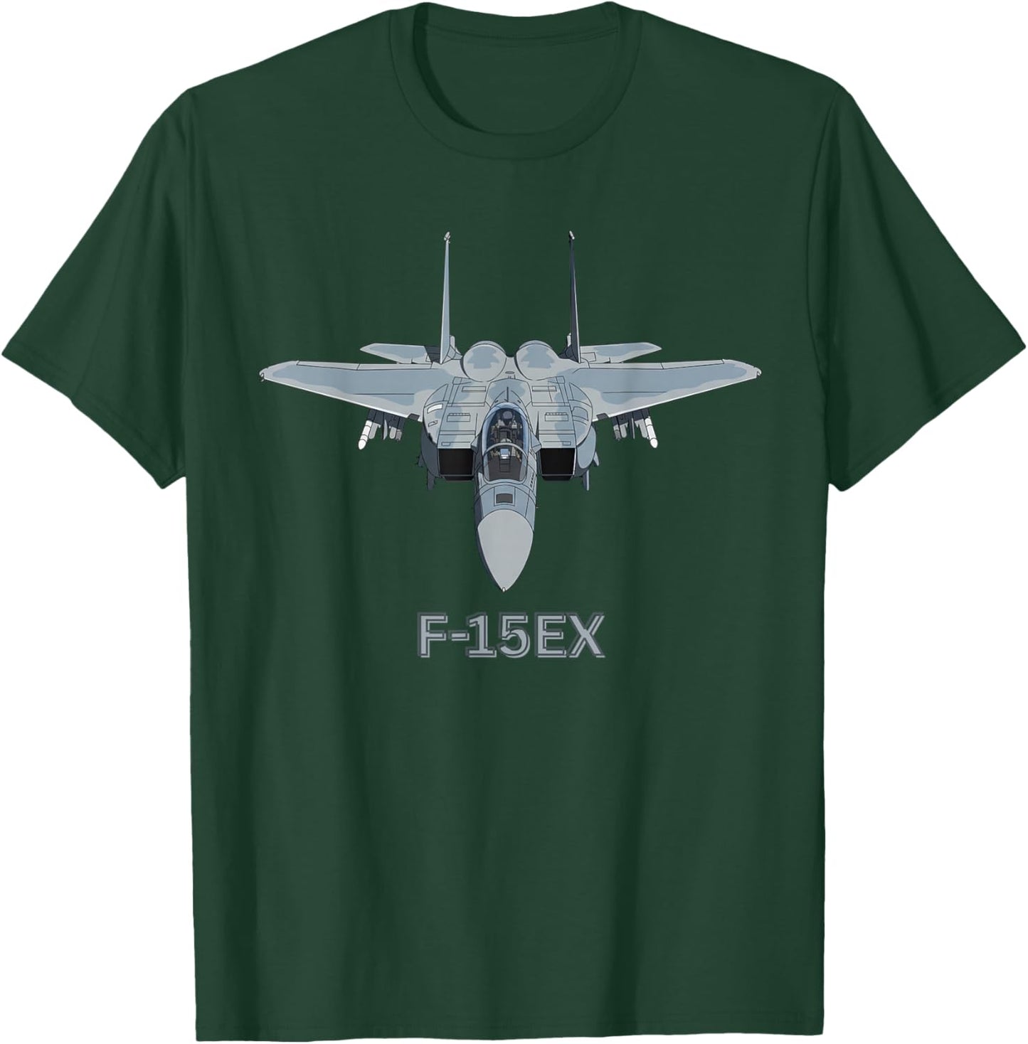 United States Military F-15EX Jet Fighter T-Shirt - T-Shirt | Forest