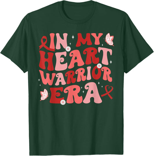 in My Heart Warrior Era CHD Heart Disease Awareness T-Shirt - T-Shirt | Forest