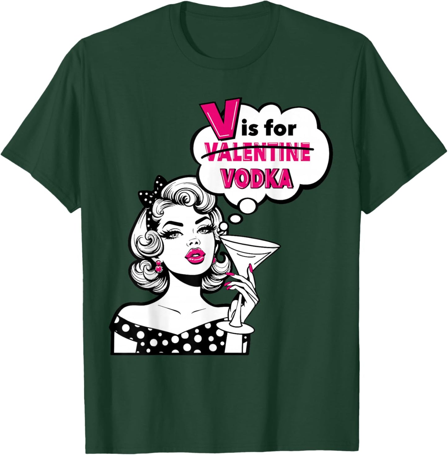 V is for Vodka Shirt – Funny Valentine Galentines Day T-Shirt - T-Shirt | Forest