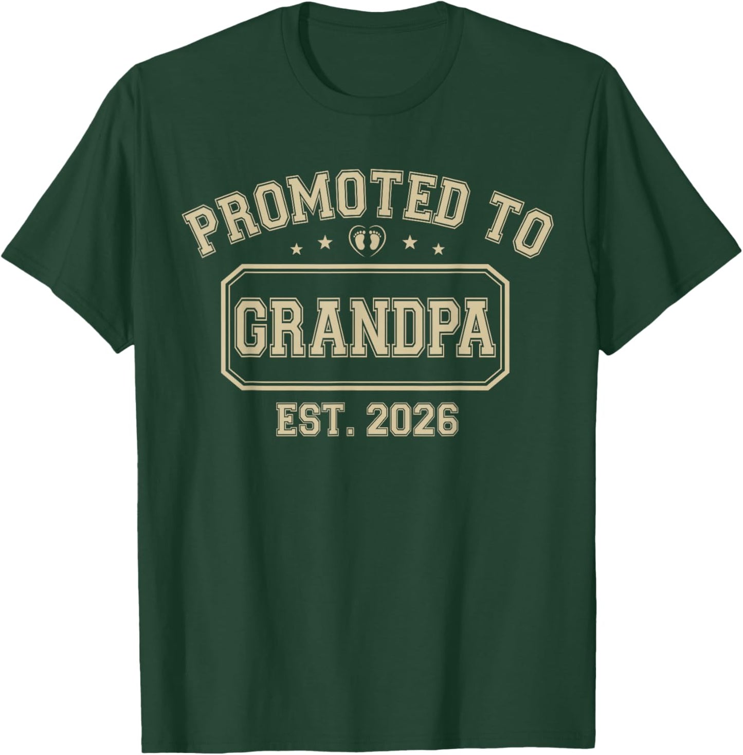 Promoted to Grandpa est. 2026 Grandparents Baby Announcement T-Shirt - T-Shirt | Forest