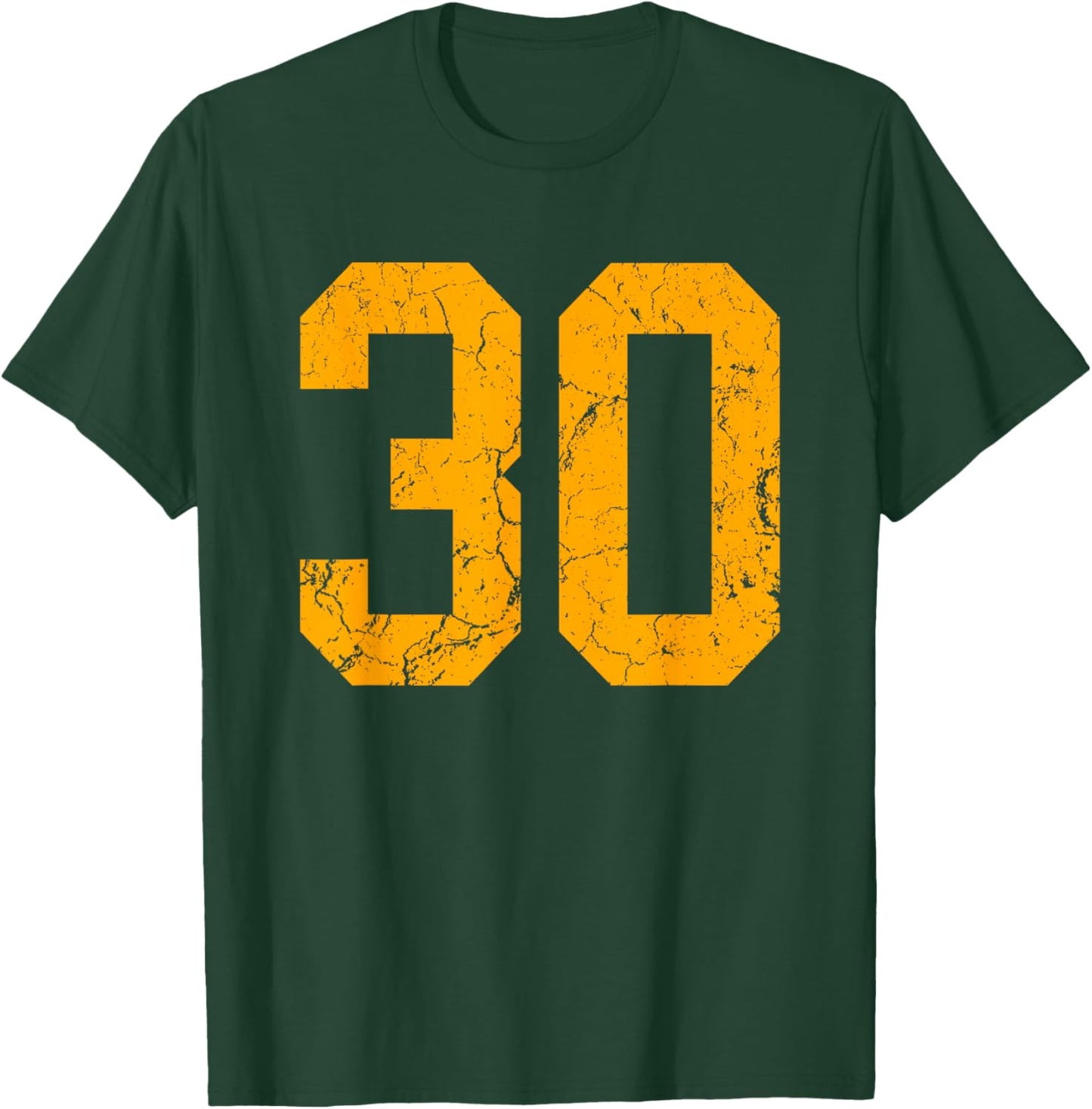 Distressed Orange Number 30 Jersey Player Uniform #30 T-Shirt - T-Shirt | Forest