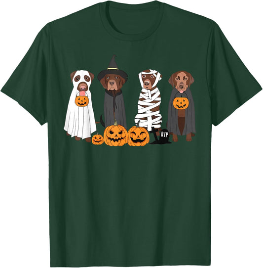 Halloween Brown Labrador Ghost Spooky Chocolate Lab Dog Mama T-Shirt - T-Shirt | Forest