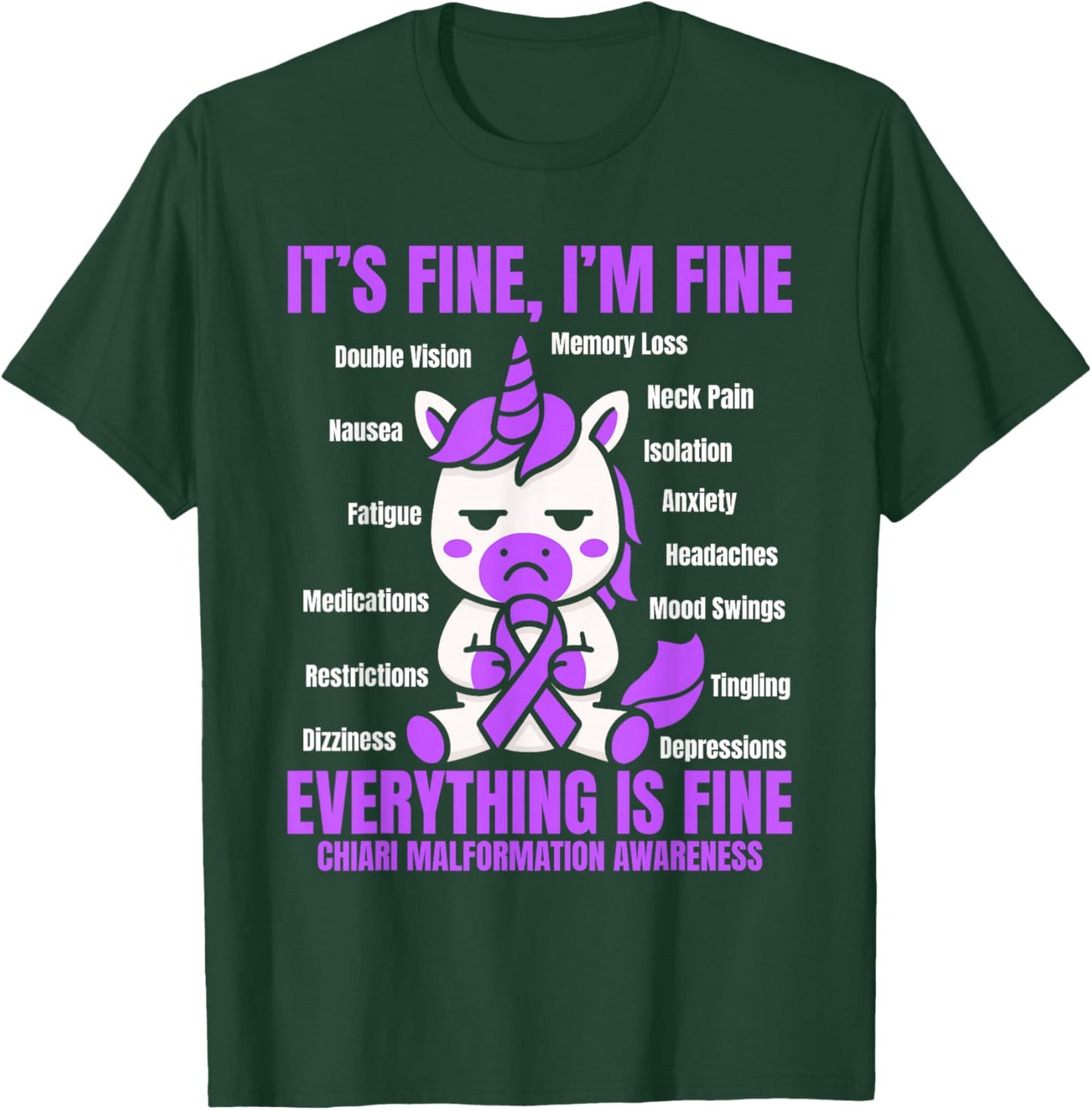 Chiari Malformation Warrior T-Shirt - T-Shirt | Forest