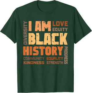 Black History Month Diversity Melanin African Men Women Kids T-Shirt - T-Shirt | Forest