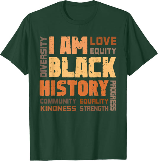 Black History Month Diversity Melanin African Men Women Kids T-Shirt - T-Shirt | Forest