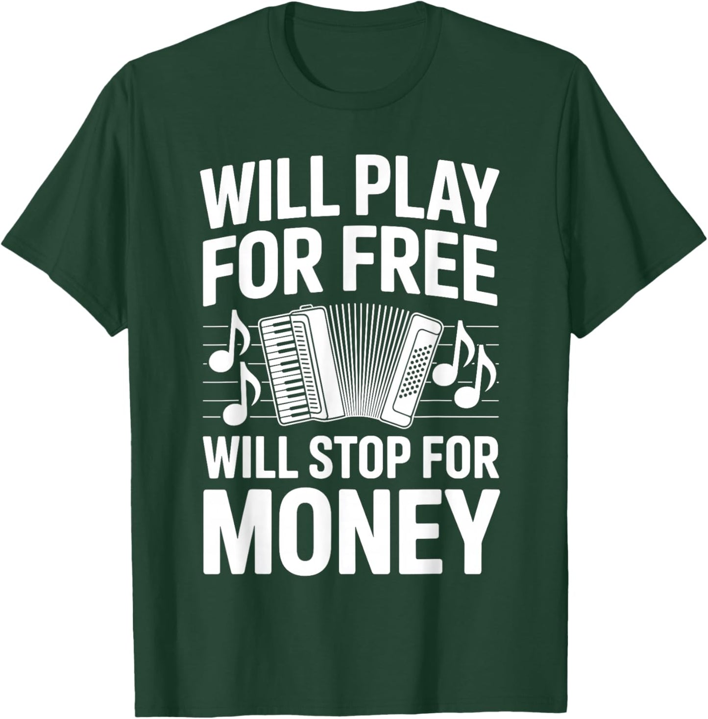Accordion Art Women Accordionist Accordion Player T-Shirt - T-Shirt | Forest
