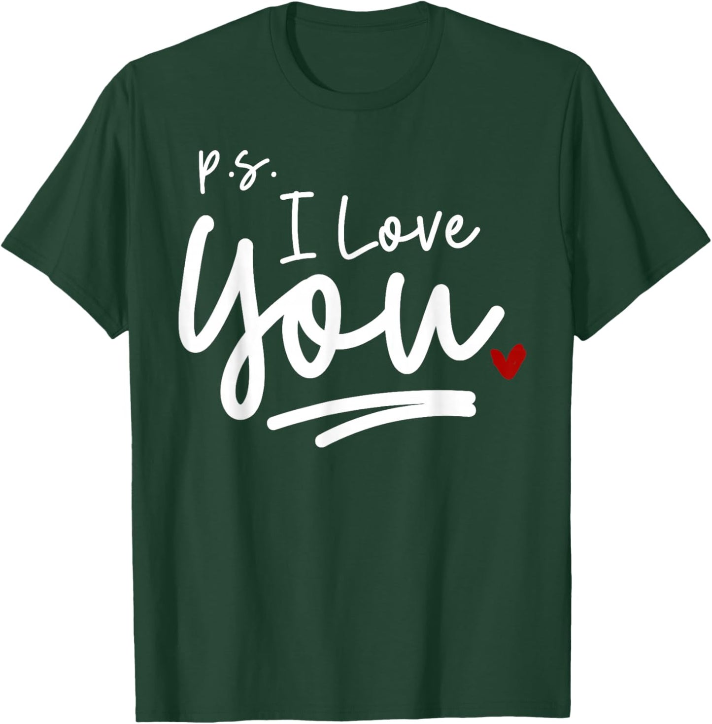 PS I Love You Day Valentine's Day Purple Heart Women Men Kid T-Shirt - T-Shirt | Forest