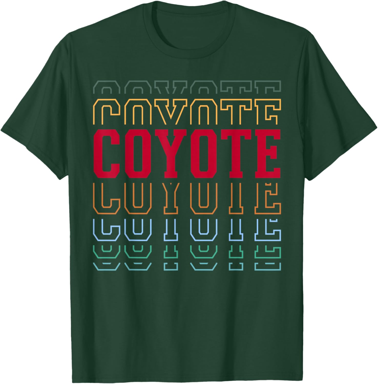 Coyote Layered Text Costume Animal Lover T-Shirt - T-Shirt | Forest