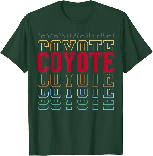 Coyote Layered Text Costume Animal Lover T-Shirt - T-Shirt | Forest