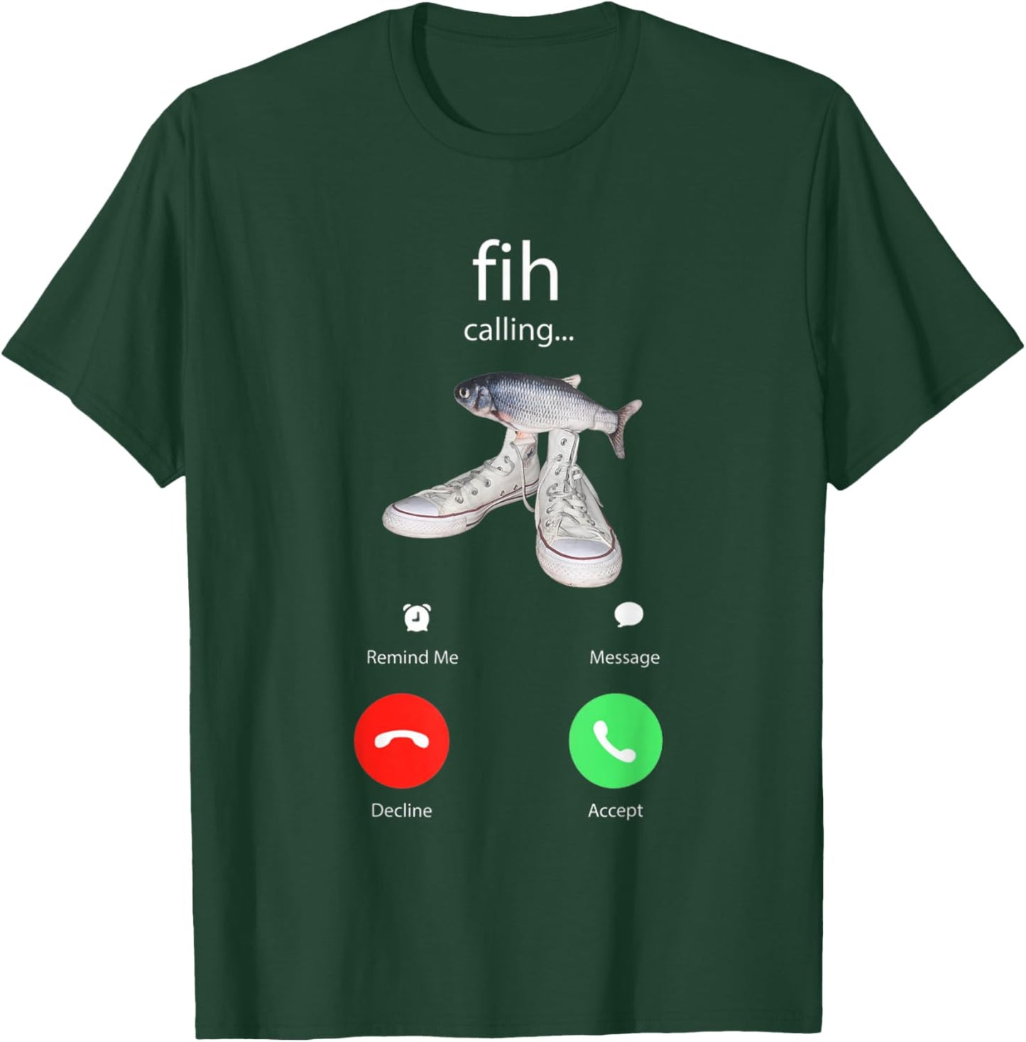 Funny Fish Fih with Shoes is Calling Trendy Meme T-Shirt - T-Shirt | Forest
