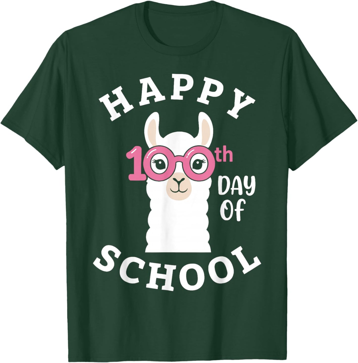 Happy 100th Day of School Llama Teacher Student T-Shirt - T-Shirt | Forest