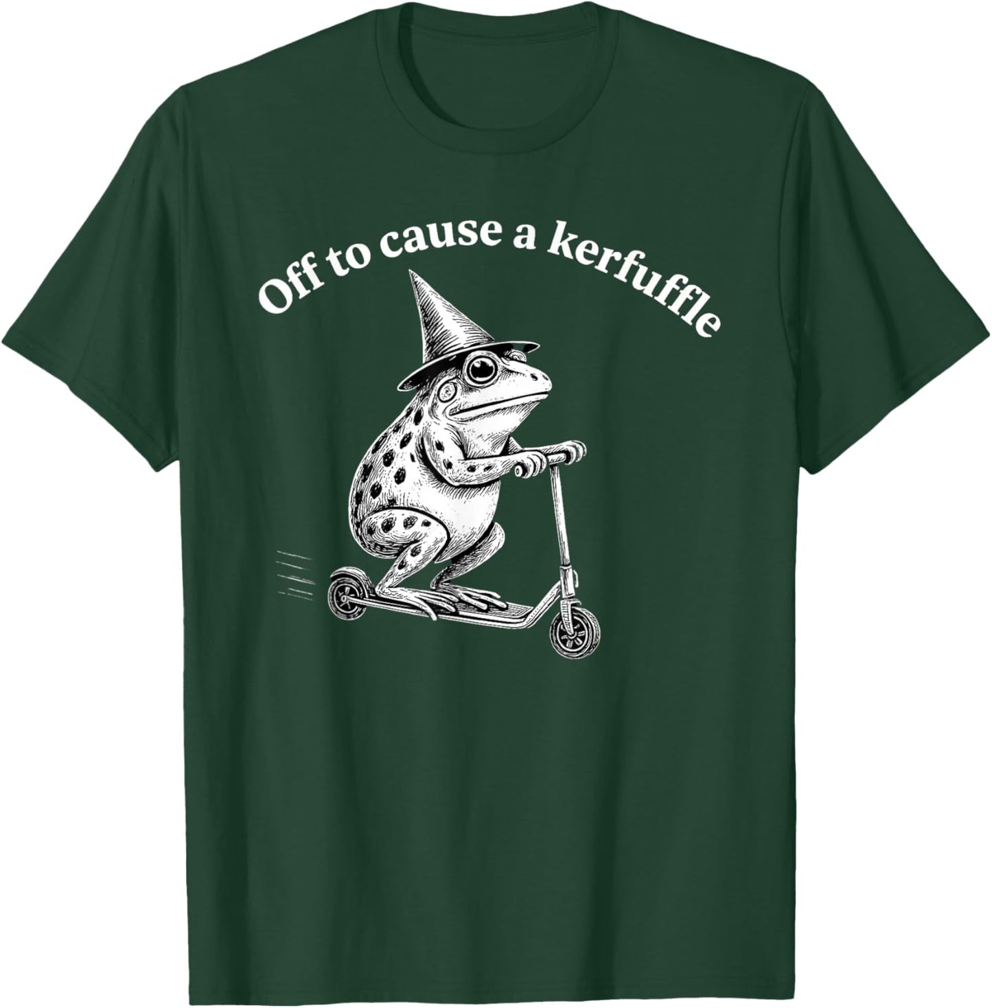 Funny Frog Quote Mischief Humor Whimsical Scooter Art Design T-Shirt - T-Shirt | Forest
