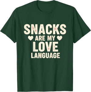 Kids Snacks are My Love Language Valentines Day Boy Girl Toddler T-Shirt - T-Shirt | Forest