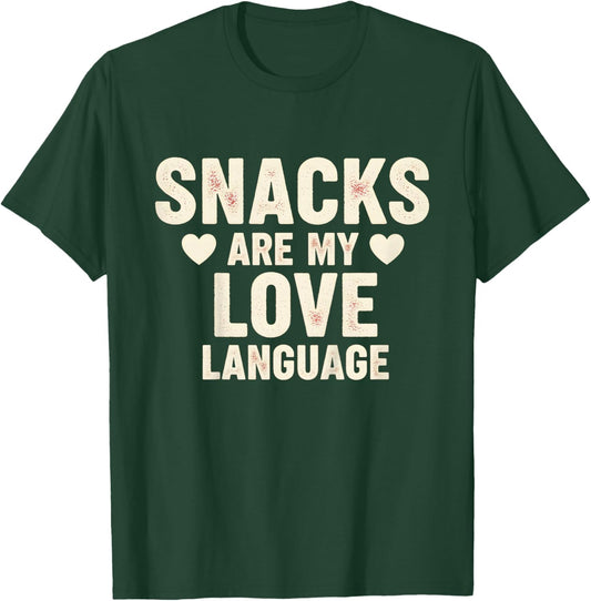 Kids Snacks are My Love Language Valentines Day Boy Girl Toddler T-Shirt - T-Shirt | Forest