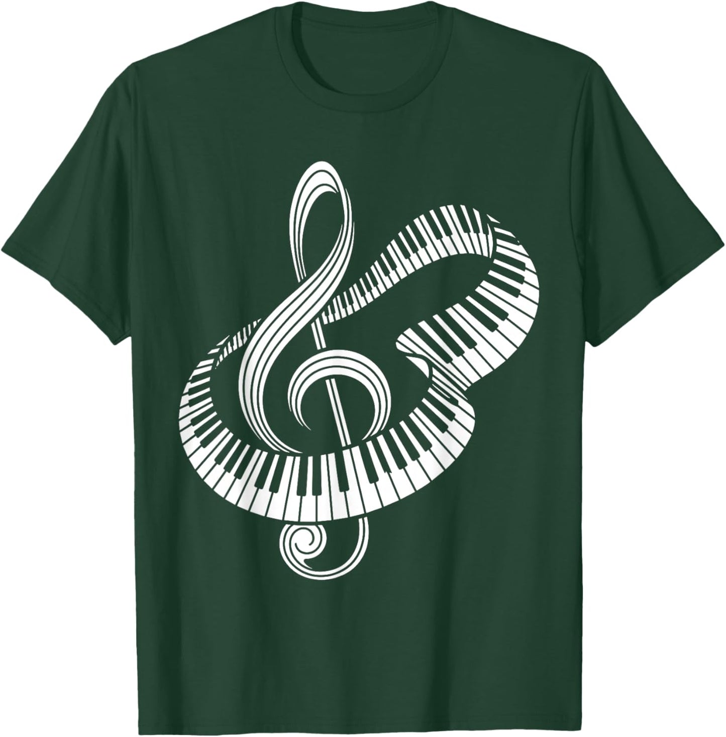 Pianist Music Note Treble Clef Piano Player Keyboard Teacher T-Shirt - T-Shirt | Forest