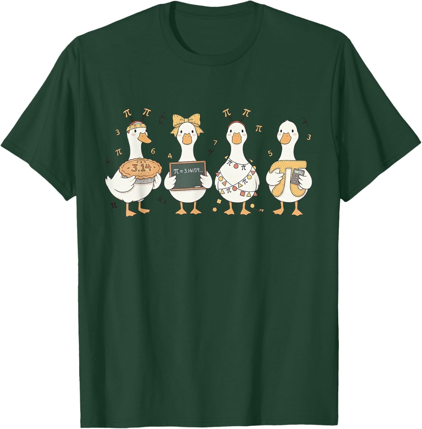 Happy 3 14 Pi Day Silly Goose Math Teacher Mathematics Pun T-Shirt - T-Shirt | Forest