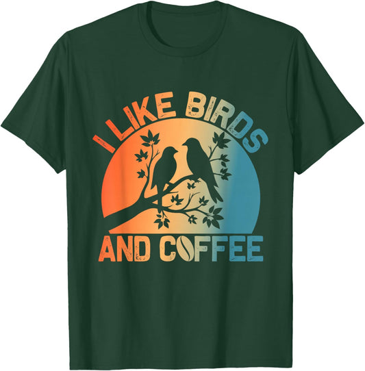 Bird Design Women Coffee Lover Birding Nerd Bird T-Shirt - T-Shirt | Forest
