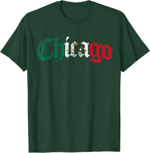 Vintage Chicago Mexican Flag Mexico T-Shirt - T-Shirt | Forest