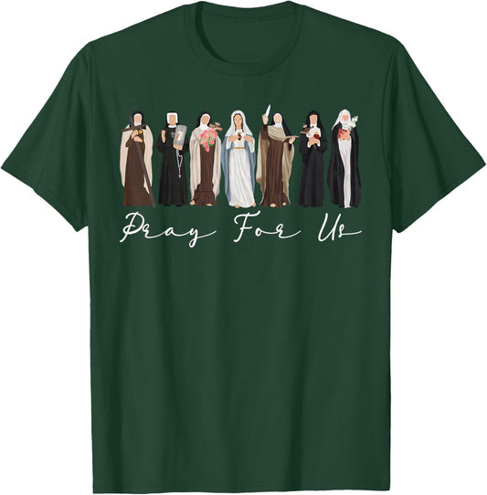 Catholic Saints Women Religious Men Women Kids T-Shirt - T-Shirt | Forest