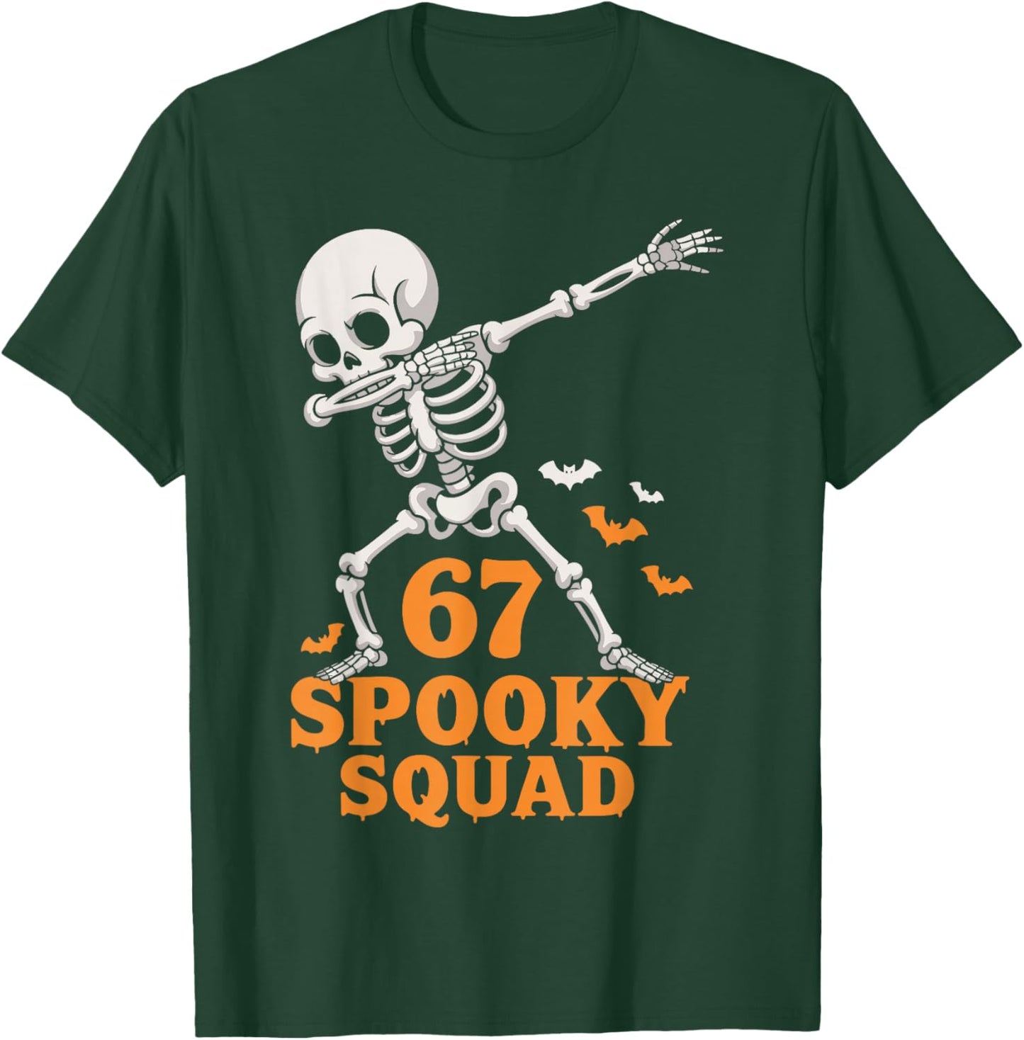 67 Spooky Squad 6 7 Numbers Six Seven Kids Skeleton T-Shirt - T-Shirt | Forest