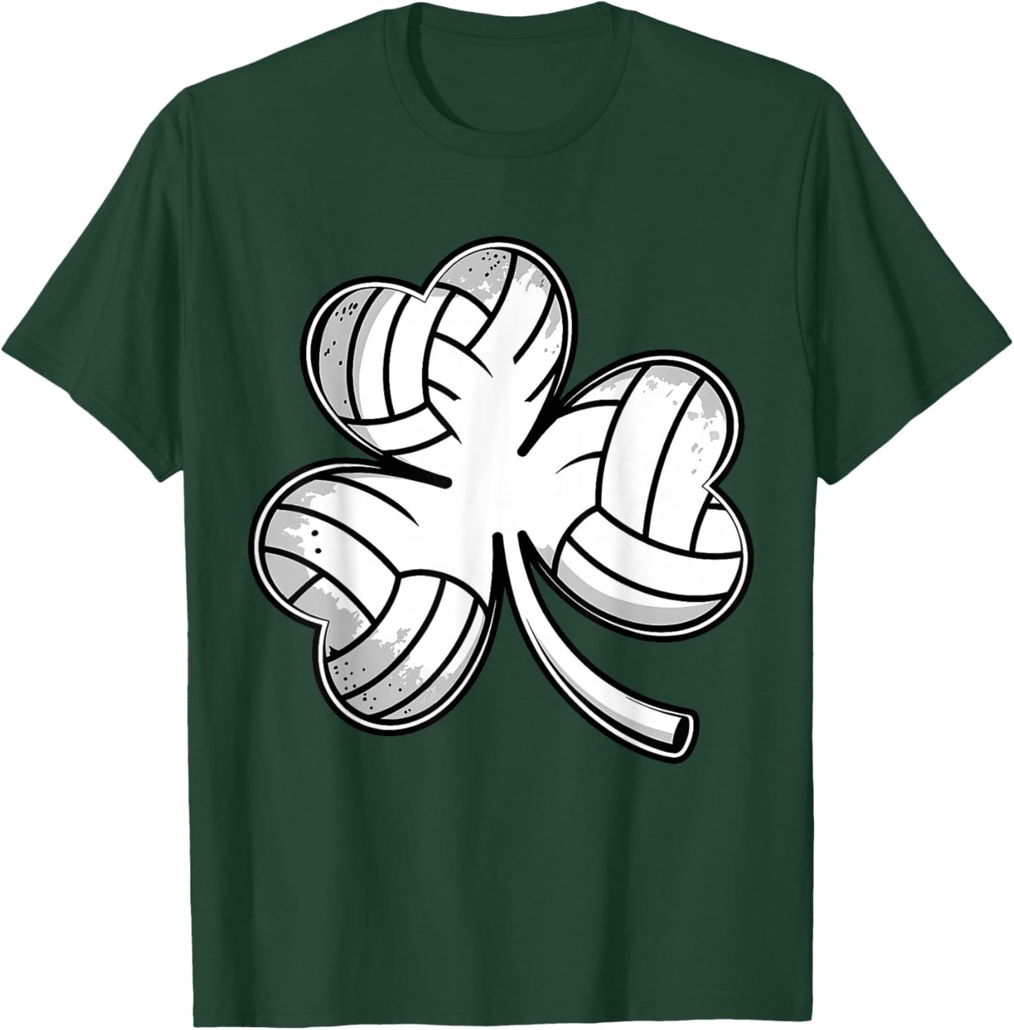 Volleyball Irish Shamrock Clover Sports St. Patricks Day T-Shirt - T-Shirt | Forest