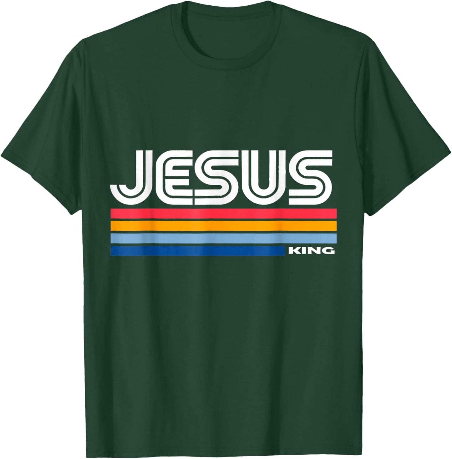 Jesus King Retro Vintage Design T-Shirt - T-Shirt | Forest