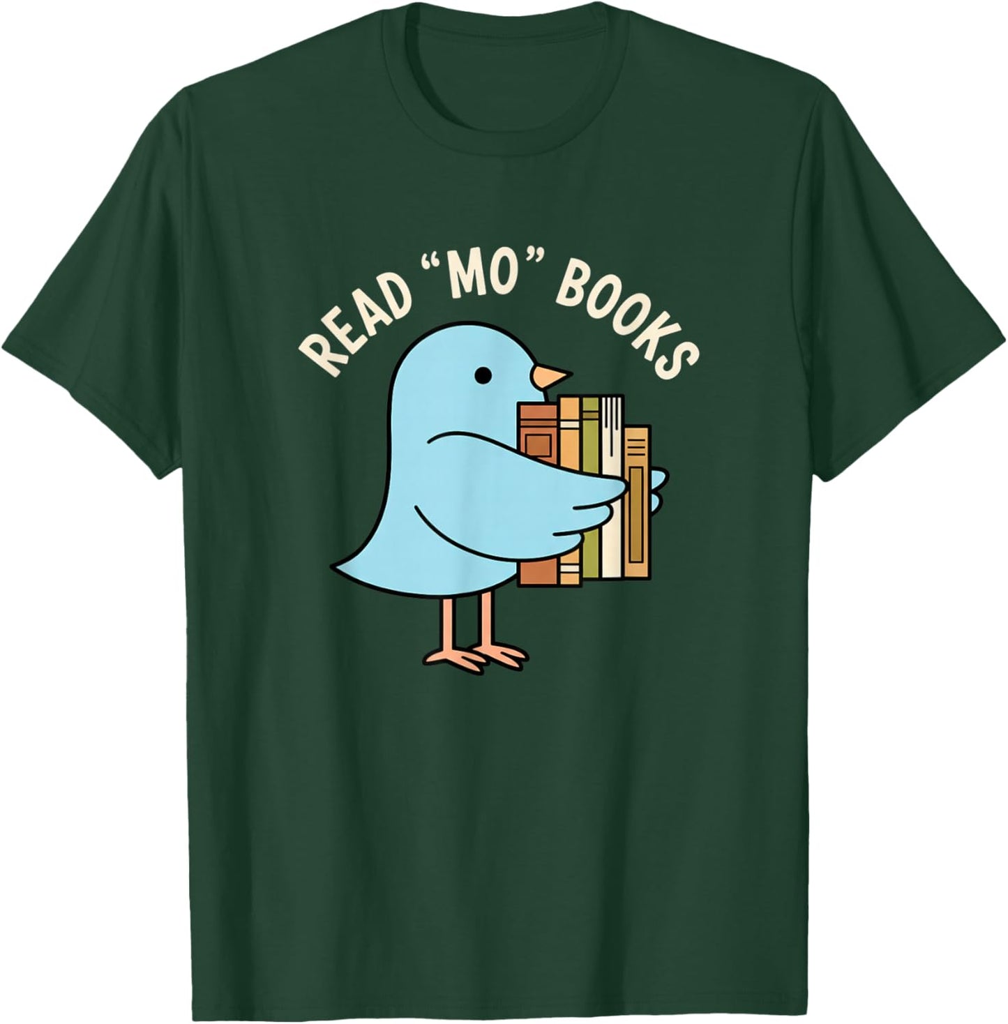 Read Mo Books Cute Bird Reading Kids Book Lover T-Shirt - T-Shirt | Forest