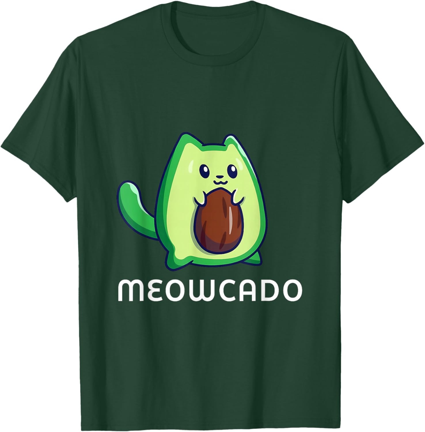 Meowcado Avocado Cat Funny Cute Kawaii Animal Meme T-Shirt - T-Shirt | Forest