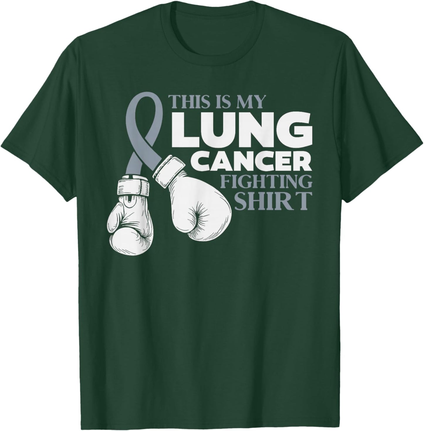 This is My Lung Cancer Month Awareness White Ribbon Support T-Shirt - T-Shirt | Forest