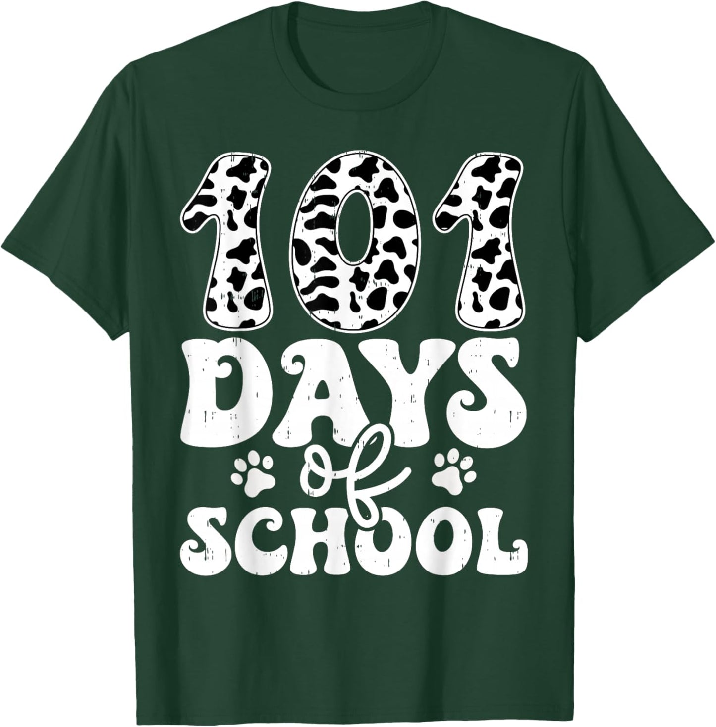 100th Day of School 101 Days Teacher Boys Girls Kids T-Shirt - T-Shirt | Forest