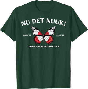 Nu Det Nu-UK Green Land is Not for Sale Butterfly T-Shirt - T-Shirt | Forest
