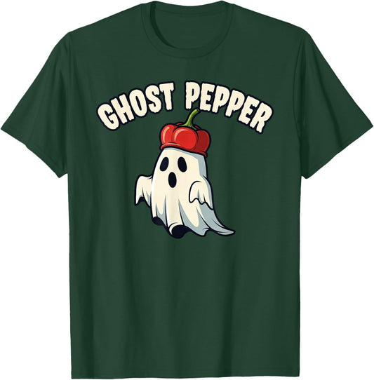 Ghost Pepper Spicy Food Halloween Pun T-Shirt - T-Shirt | Forest
