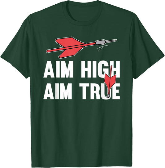 Aim High, Aim True Lawn Darts T-Shirt - T-Shirt | Forest