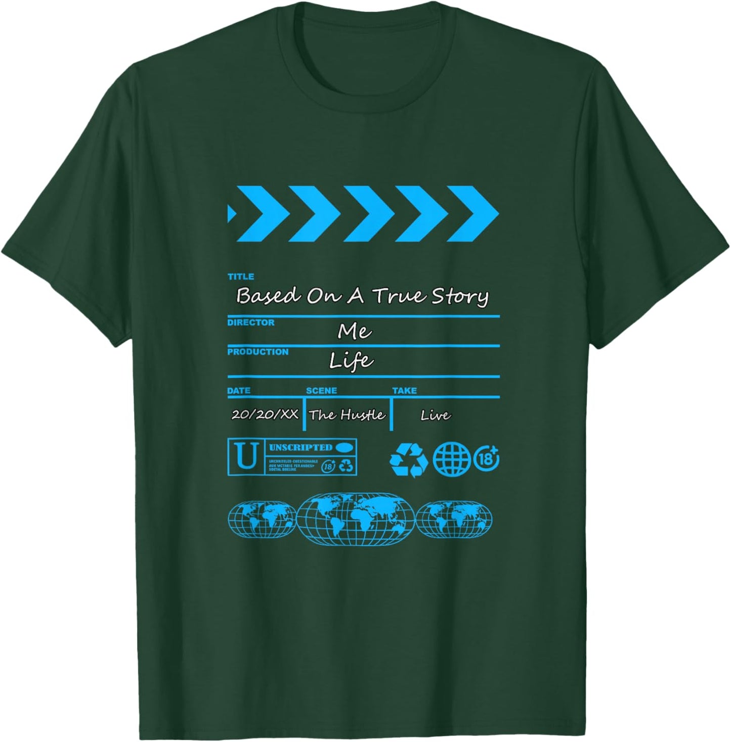 Blue Color Like A Movie Blue Graphic T-Shirt - T-Shirt | Forest