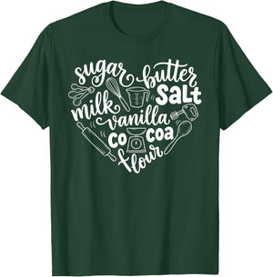 Baking Heart Funny Pastry Chef Baker Baking Cook Women Men T-Shirt - T-Shirt | Forest
