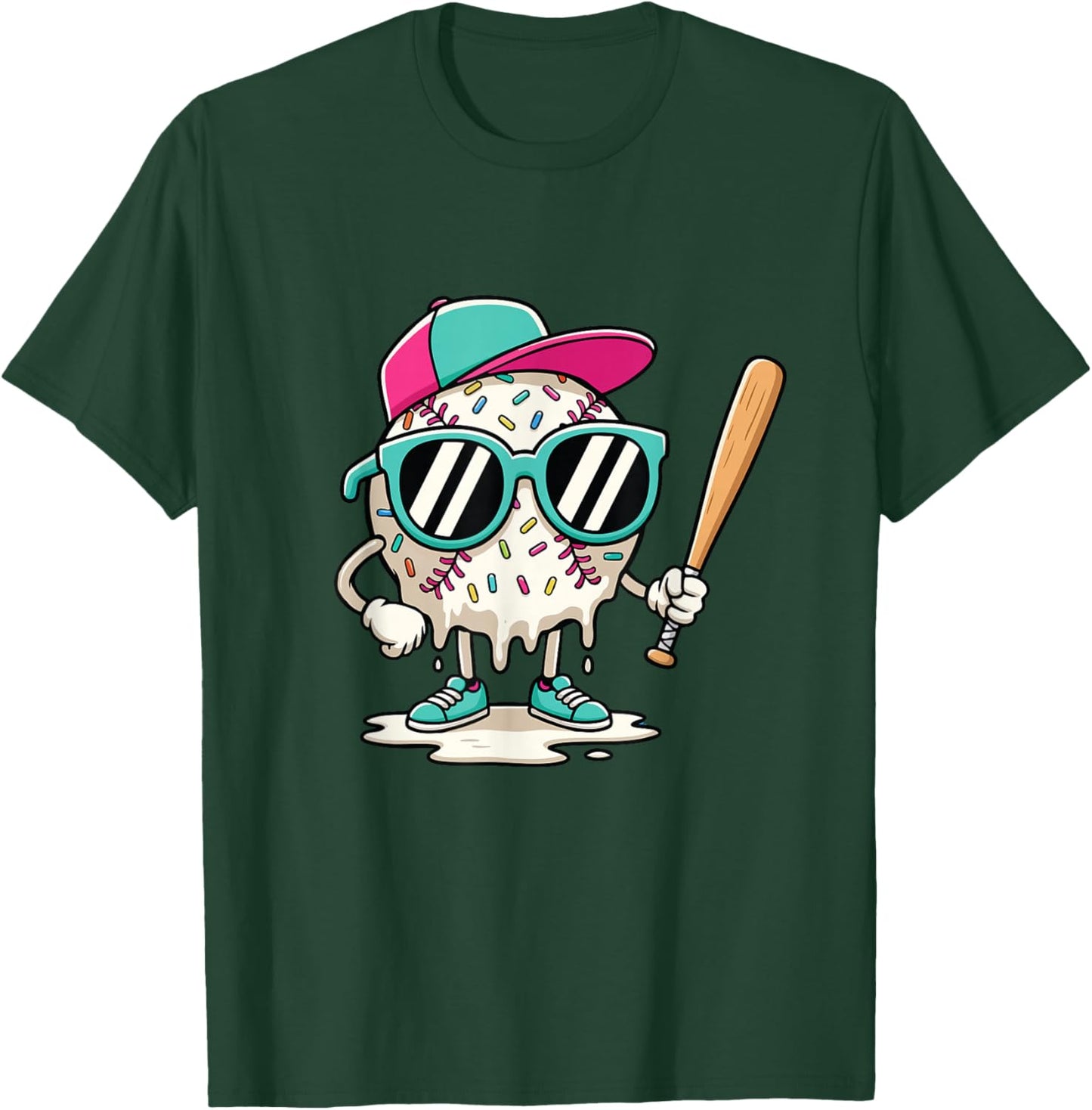 Dripping Baseball - Baseball Lover Player Baseballer T-Shirt - T-Shirt | Forest