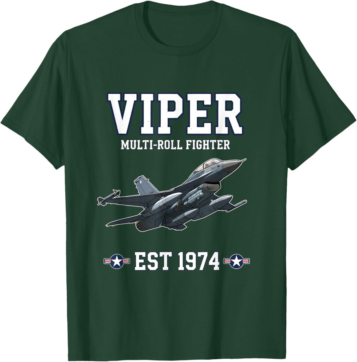 Viper Jet Fighter Collegiate Graphic T-Shirt - T-Shirt | Forest